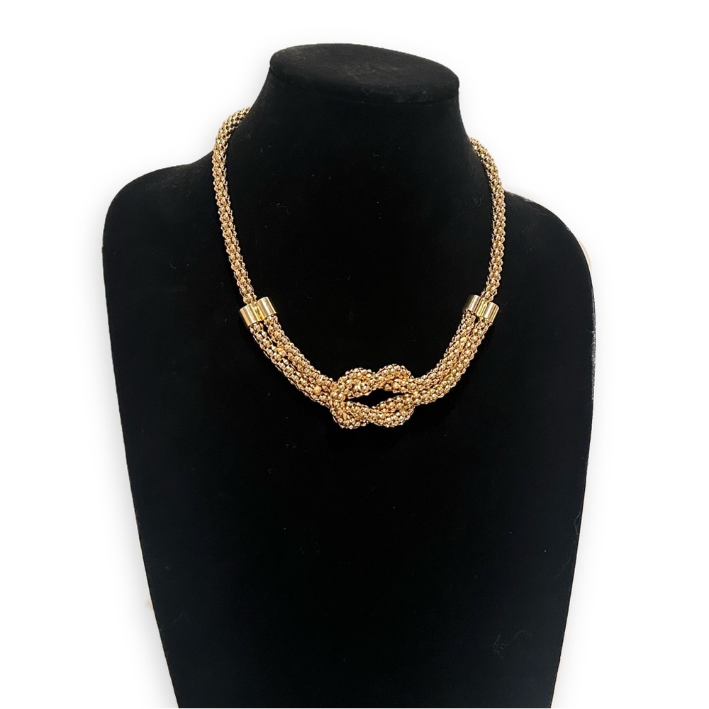 Talbots Gold Woven Knot Collar Necklace New - Picture 4 of 7